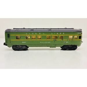 Lionel Postwar Hillside Lighted Observation Passenger Car 2401